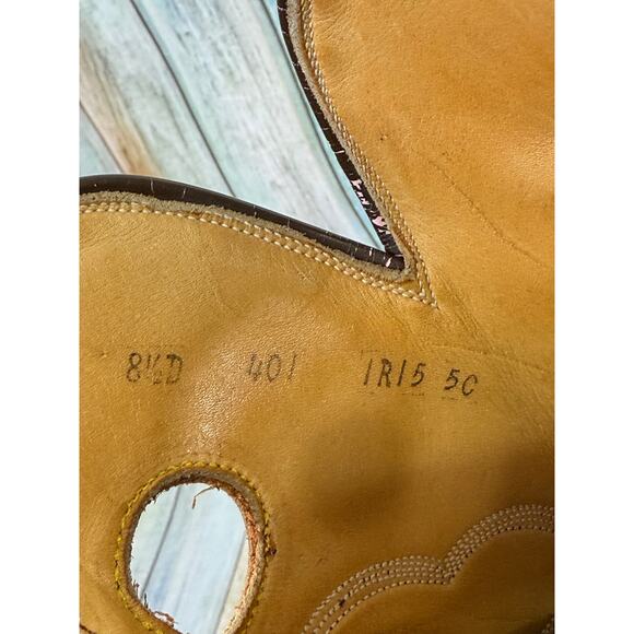 Sanders Boot Makers Vintage Brown Western Cowboy Boots Size 8.5 Brown 90's Tall - Picture 6 of 11